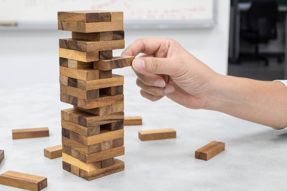 Jenga, the tower stack from wooden blocks