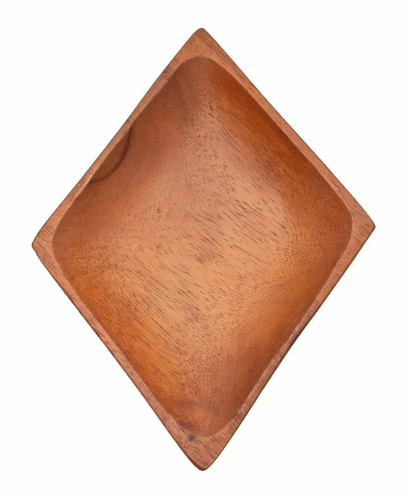 wood dish diamond shape