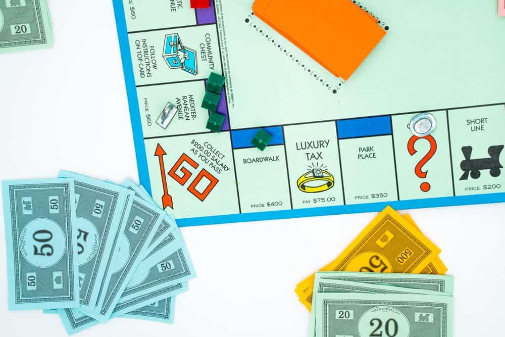 Monopoly board game. Family fun activity
