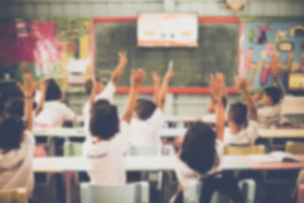 Blurred photo of Students in class at the elementary school