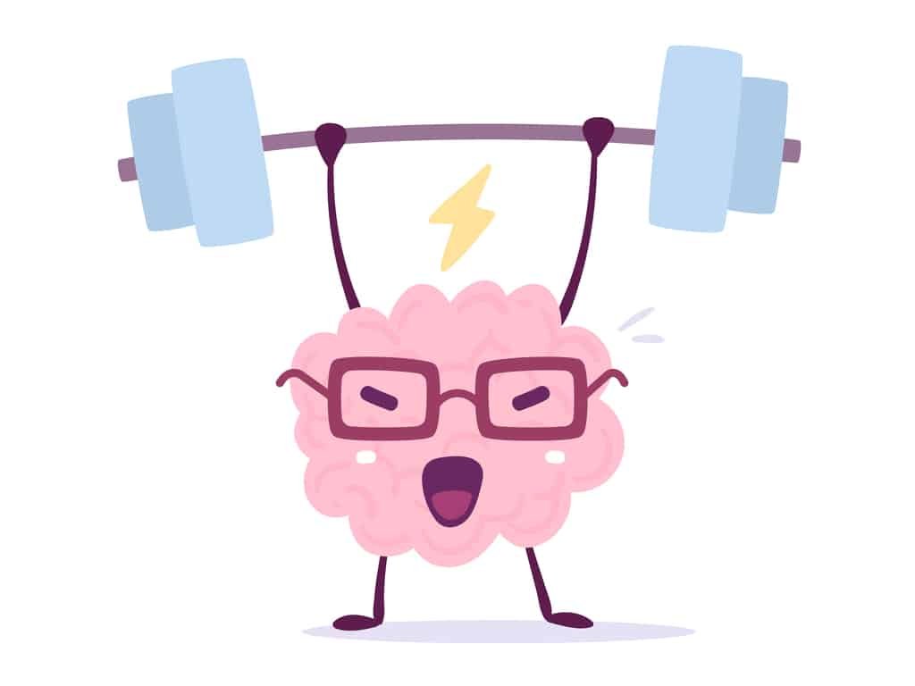 Illustration of brain exercising