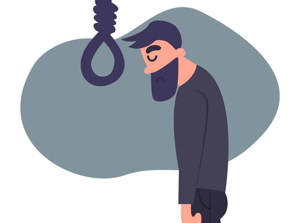 Cartoon man - suicide prevention