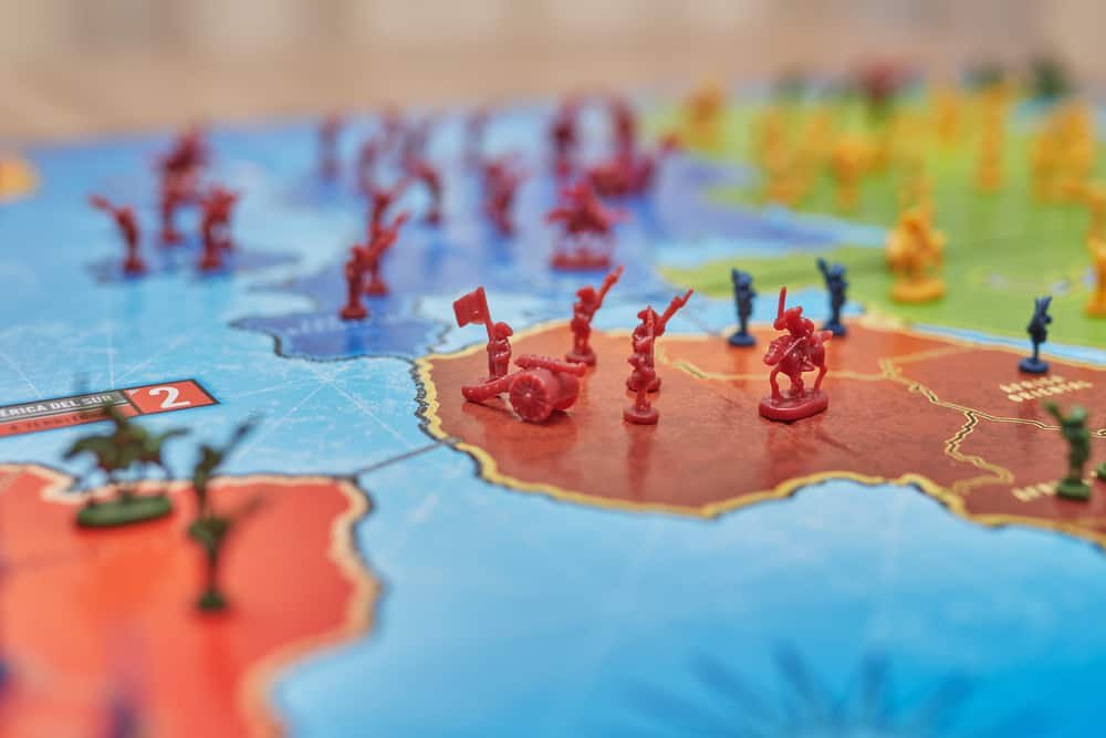 Detail of the geopolitical strategy game Risk