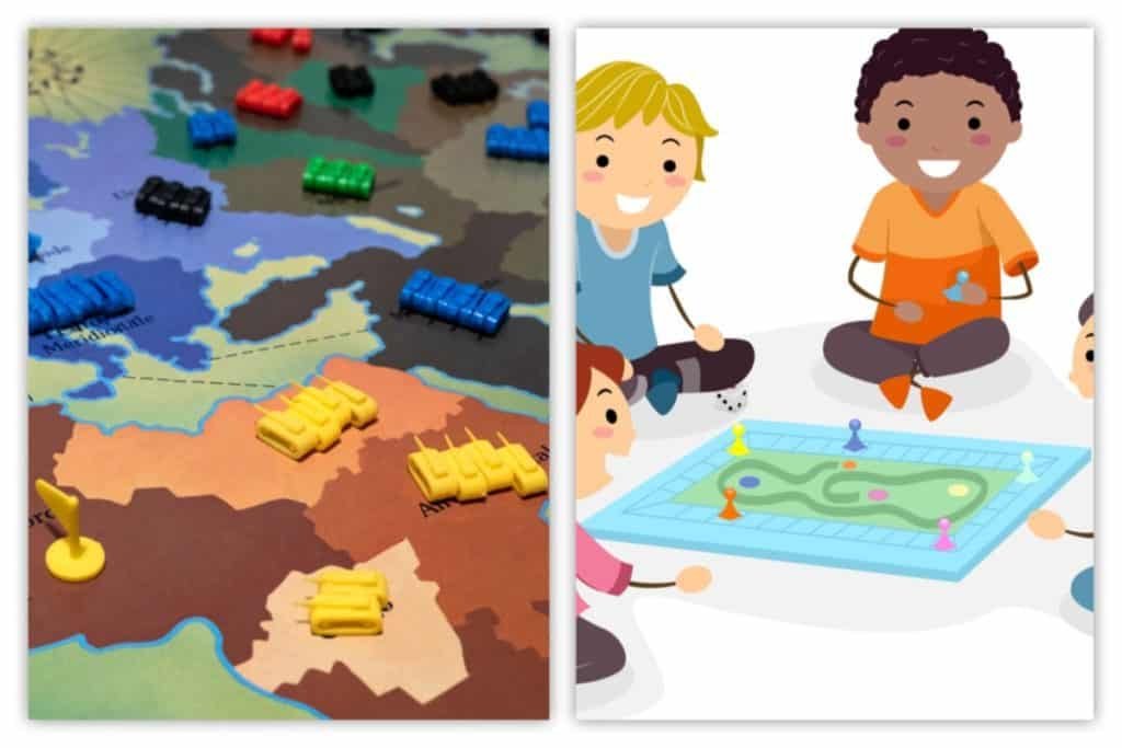 Kids playing board game (Risk)