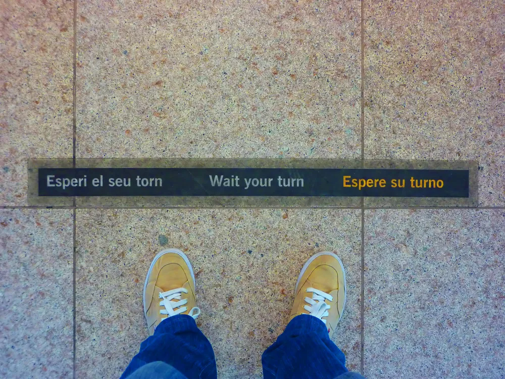 Wait your turn sign