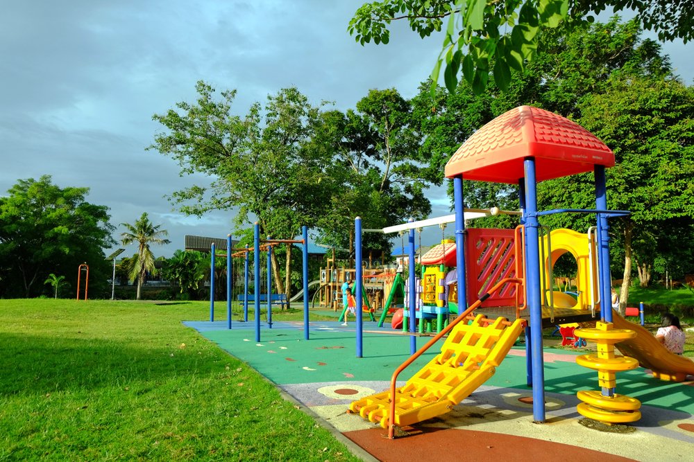 playground on green field in the park